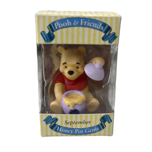Winnie the Pooh & Friends Honey Pot Gems Birthday Gift SEPTEMBER Saphire New - Picture 1 of 16